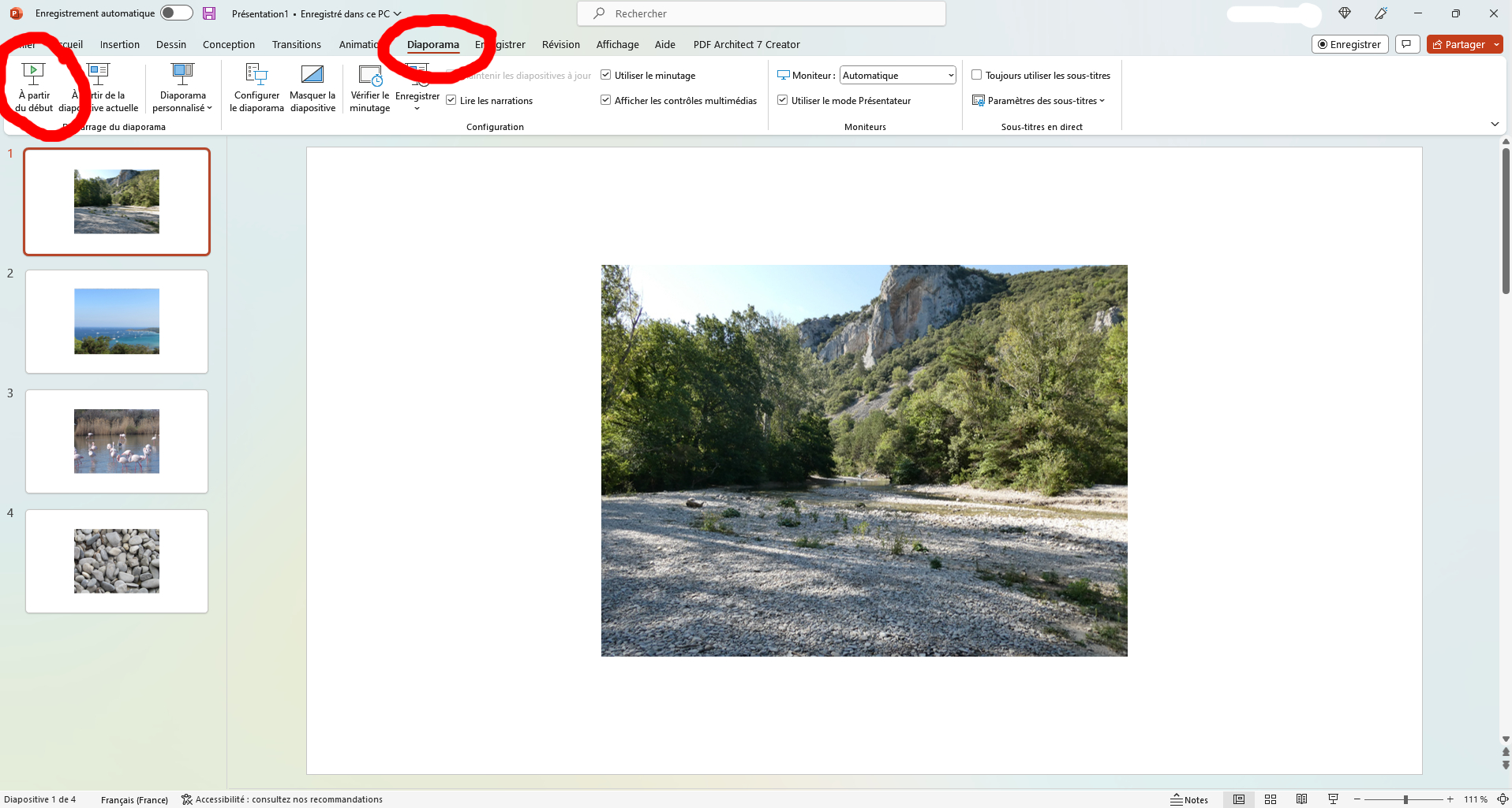 comment lire un diaporama powerpoint en boucle